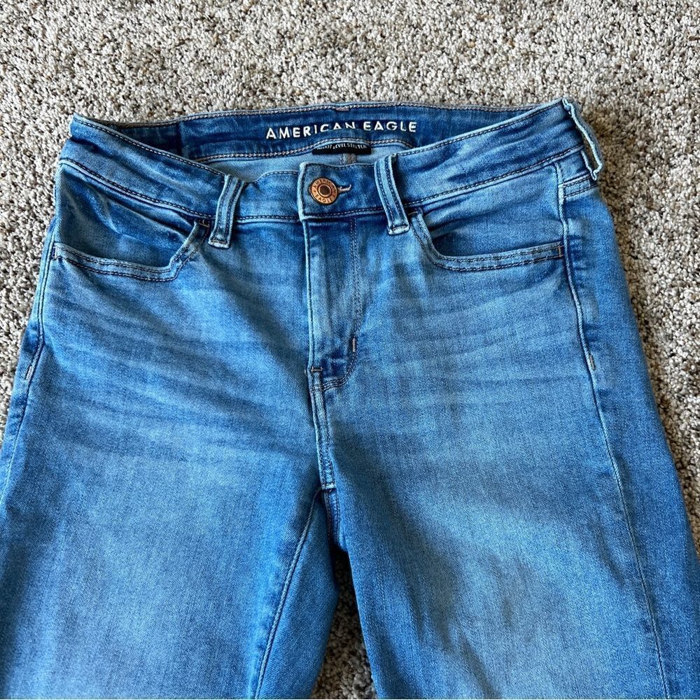 American Eagle Next Level Stretch Light Wash Jegging Crop Jeans‎ Size 6 - Picture 4 of 9